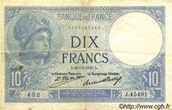 10 Francs MINERVE FRANCE  1927 F.06.12 VF-