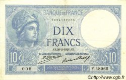 10 Francs MINERVE FRANCIA  1928 F.06.13 MBC+