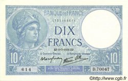 10 Francs MINERVE modifié FRANCE  1939 F.07.04 AU+