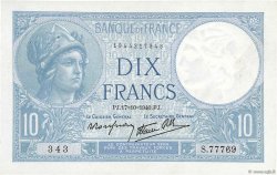 10 Francs MINERVE modifié FRANCIA  1940 F.07.17 SPL