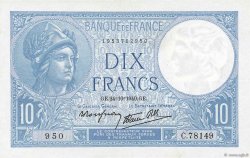 10 Francs MINERVE modifié FRANCIA  1940 F.07.18 SPL