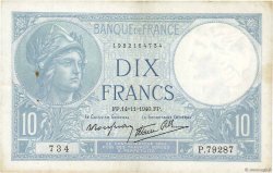 10 Francs MINERVE modifié FRANCE  1940 F.07.20