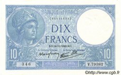 10 Francs MINERVE modifié FRANCIA  1940 F.07.20 SC+