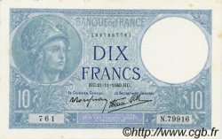 10 Francs MINERVE modifié FRANCIA  1940 F.07.21 q.AU