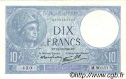 10 Francs MINERVE modifié FRANCE  1940 F.07.21 XF