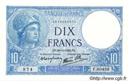 10 Francs MINERVE modifié FRANCIA  1940 F.07.22 q.AU
