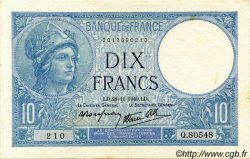 10 Francs MINERVE modifié FRANCE  1940 F.07.22