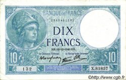10 Francs MINERVE modifié FRANCIA  1940 F.07.24 SPL a AU
