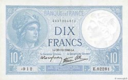 10 Francs MINERVE modifié FRANCE  1940 F.07.25