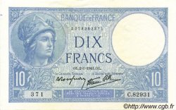 10 Francs MINERVE modifié FRANCE  1941 F.07.26 XF