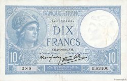 10 Francs MINERVE modifié FRANCE  1941 F.07.26 XF-