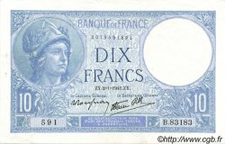 10 Francs MINERVE modifié FRANCE  1941 F.07.26 XF+