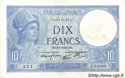 10 Francs MINERVE modifié FRANCE  1941 F.07.27