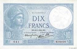 10 Francs MINERVE modifié FRANCIA  1941 F.07.28 EBC+
