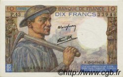 10 Francs MINEUR FRANCE  1943 F.08.08 AU