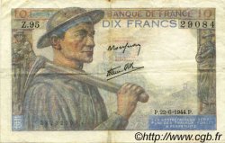 10 Francs MINEUR FRANCE  1944 F.08.12 VF