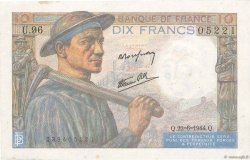 10 Francs MINEUR FRANCE  1944 F.08.12 pr.SPL