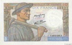 10 Francs MINEUR FRANCE  1946 F.08.15