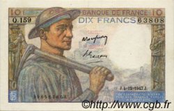 10 Francs MINEUR FRANCIA  1947 F.08.19 EBC