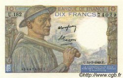 10 Francs MINEUR FRANCE  1949 F.08.20 XF+