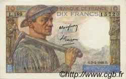 10 Francs MINEUR FRANCIA  1949 F.08.21 q.FDC