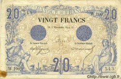 20 Francs NOIR FRANCE  1874 F.09.01 VG