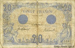 20 Francs BLEU FRANKREICH  1912 F.10.02 SGE to S