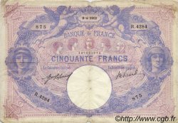 50 Francs BLEU ET ROSE FRANCE  1912 F.14.25 F-