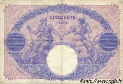 50 Francs BLEU ET ROSE FRANCIA  1913 F.14.26 BC a MBC