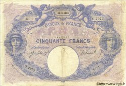 50 Francs BLEU ET ROSE FRANCIA  1918 F.14.31 BC