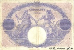 50 Francs BLEU ET ROSE FRANCE  1921 F.14.34 F+