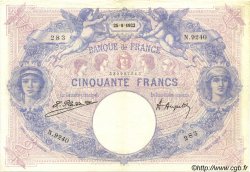 50 Francs BLEU ET ROSE FRANCIA  1922 F.14.35 q.SPL