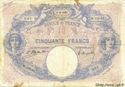 50 Francs BLEU ET ROSE FRANKREICH  1923 F.14.36 SGE