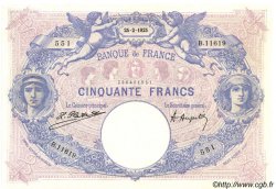50 Francs BLEU ET ROSE FRANCE  1925 F.14.38 VF