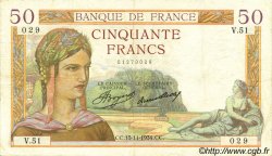 50 Francs CÉRÈS FRANCE  1934 F.17.01
