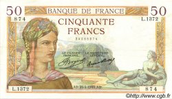 50 Francs CÉRÈS FRANCE  1935 F.17.08 VF