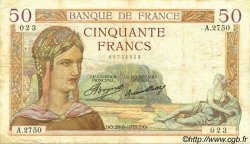 50 Francs CÉRÈS FRANCIA  1935 F.17.15 q.BB