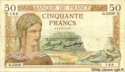 50 Francs CÉRÈS FRANKREICH  1935 F.17.19 fSS