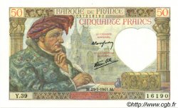 50 Francs JACQUES CŒUR FRANKREICH  1941 F.19.05 fST+