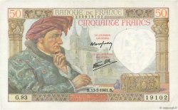 50 Francs JACQUES CŒUR FRANKREICH  1941 F.19.12 fVZ