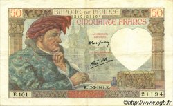 50 Francs JACQUES CŒUR FRANCIA  1941 F.19.12 BB