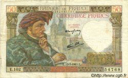50 Francs JACQUES CŒUR FRANCIA  1941 F.19.12 BC+