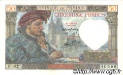 50 Francs JACQUES CŒUR FRANCIA  1942 F.19.20 SC+
