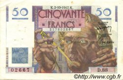 50 Francs LE VERRIER FRANKREICH  1947 F.20.09 fVZ