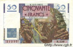 50 Francs LE VERRIER FRANCIA  1949 F.20.12 SPL a AU