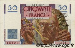 50 Francs LE VERRIER FRANCIA  1951 F.20.17 SPL