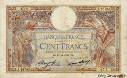 100 Francs LUC OLIVIER MERSON grands cartouches FRANCE  1923 F.24 TB à TTB