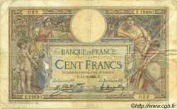 100 Francs LUC OLIVIER MERSON grands cartouches FRANCIA  1925 F.24.03 q.MB