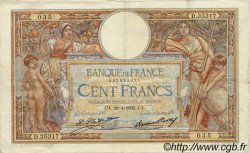 100 Francs LUC OLIVIER MERSON grands cartouches FRANCIA  1932 F.24.11 BC a MBC