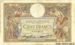 100 Francs LUC OLIVIER MERSON grands cartouches FRANCE  1935 F.24.14 VG
